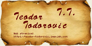 Teodor Todorović vizit kartica
